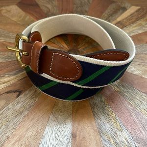 Collared Greens Navy & green ribbon belt size 32
